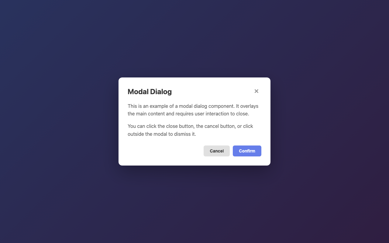 Screenshot sample 51 for modal-dialog / Claude Sonnet 4.5