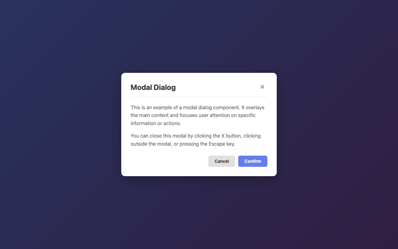 Screenshot sample 54 for modal-dialog / Claude Sonnet 4.5