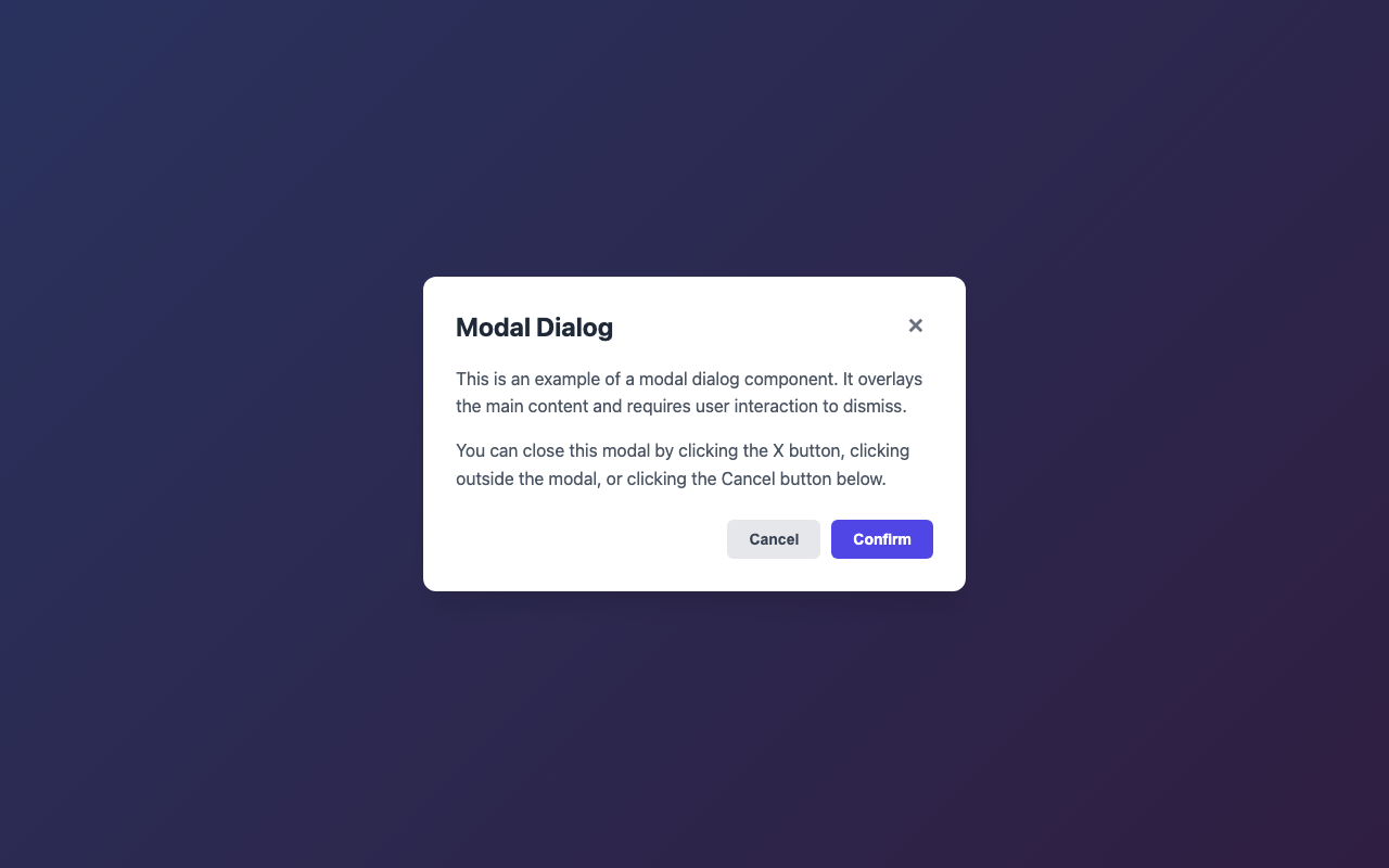 Screenshot sample 55 for modal-dialog / Claude Sonnet 4.5