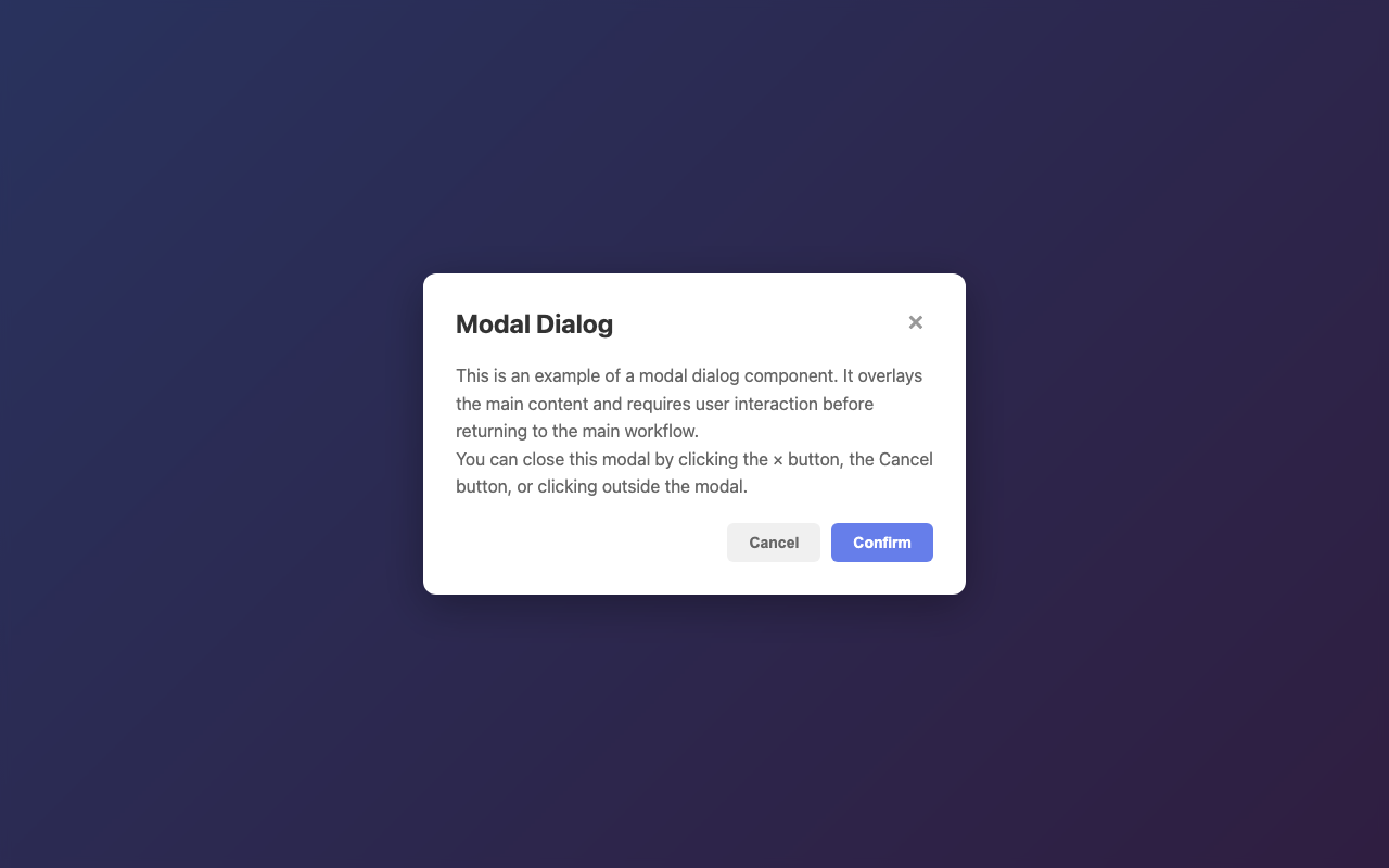 Screenshot sample 56 for modal-dialog / Claude Sonnet 4.5