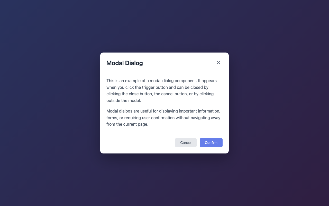 Screenshot sample 68 for modal-dialog / Claude Sonnet 4.5