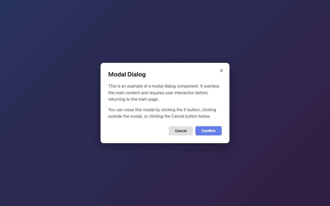 Screenshot sample 69 for modal-dialog / Claude Sonnet 4.5