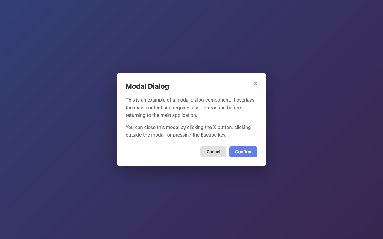 Screenshot sample 70 for modal-dialog / Claude Sonnet 4.5