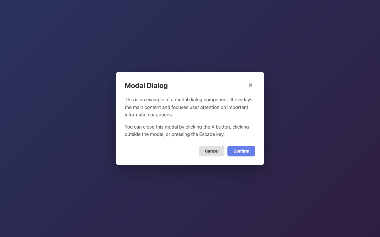 Screenshot sample 72 for modal-dialog / Claude Sonnet 4.5