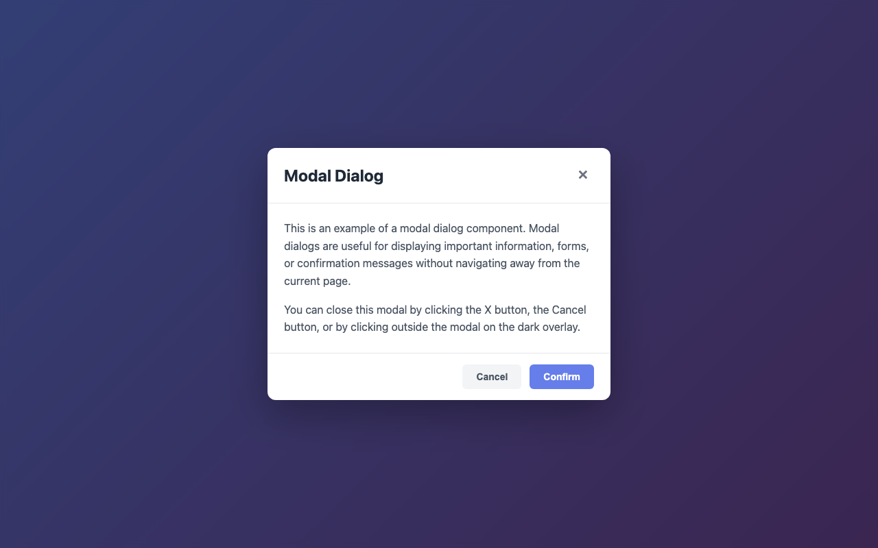 Screenshot sample 74 for modal-dialog / Claude Sonnet 4.5
