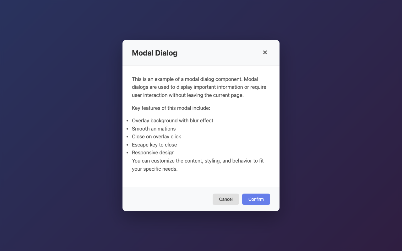 Screenshot sample 76 for modal-dialog / Claude Sonnet 4.5