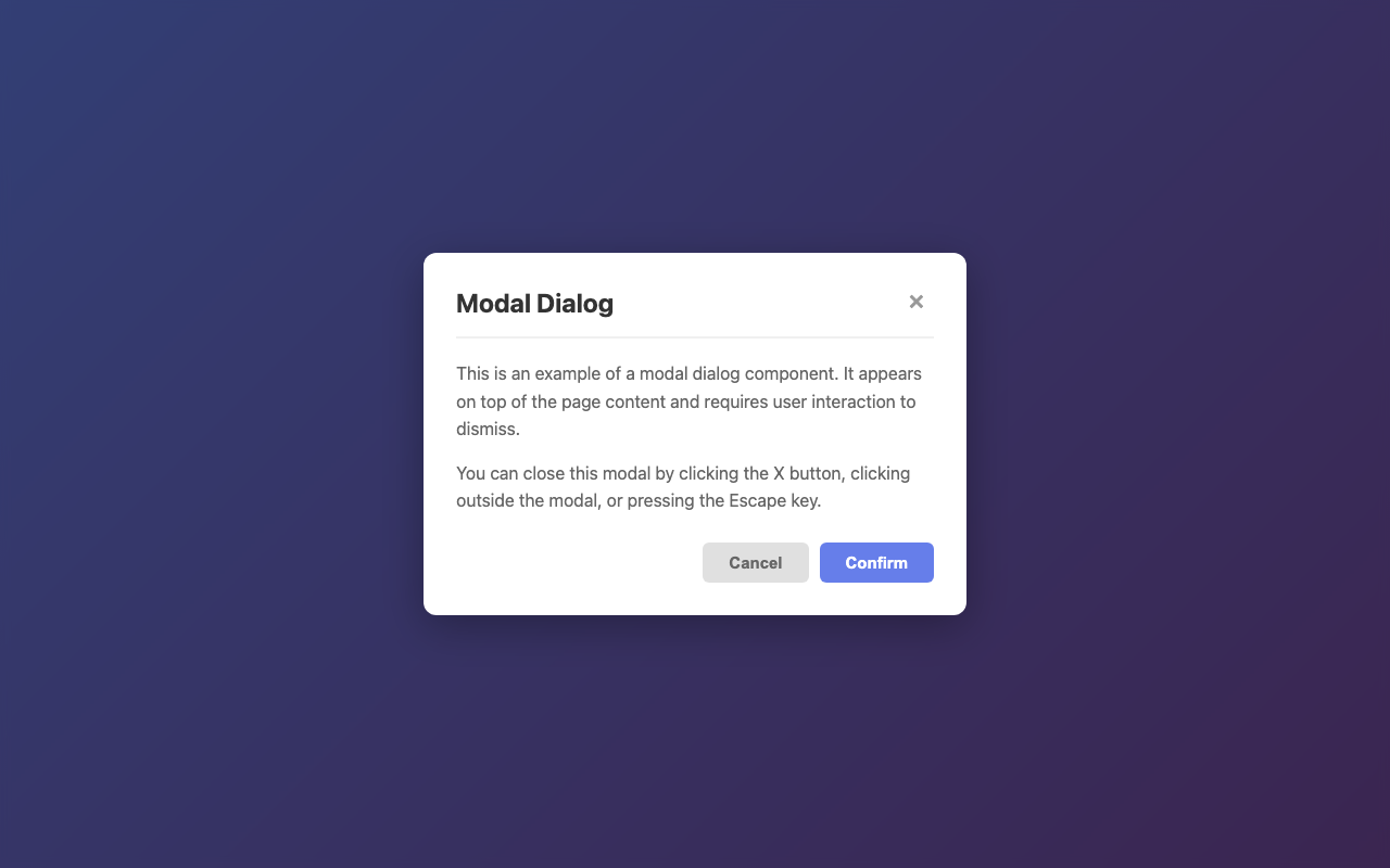 Screenshot sample 8 for modal-dialog / Claude Sonnet 4.5