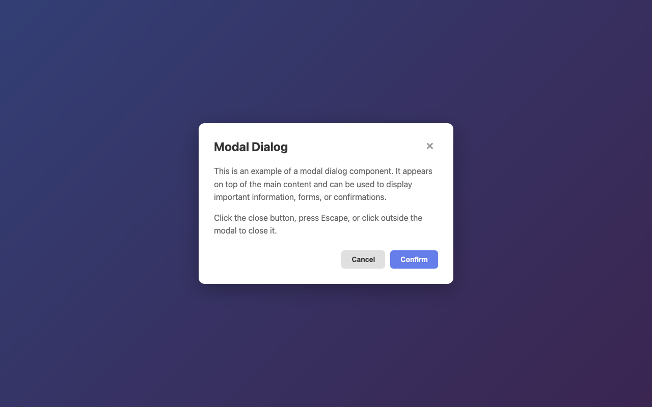 Screenshot sample 82 for modal-dialog / Claude Sonnet 4.5