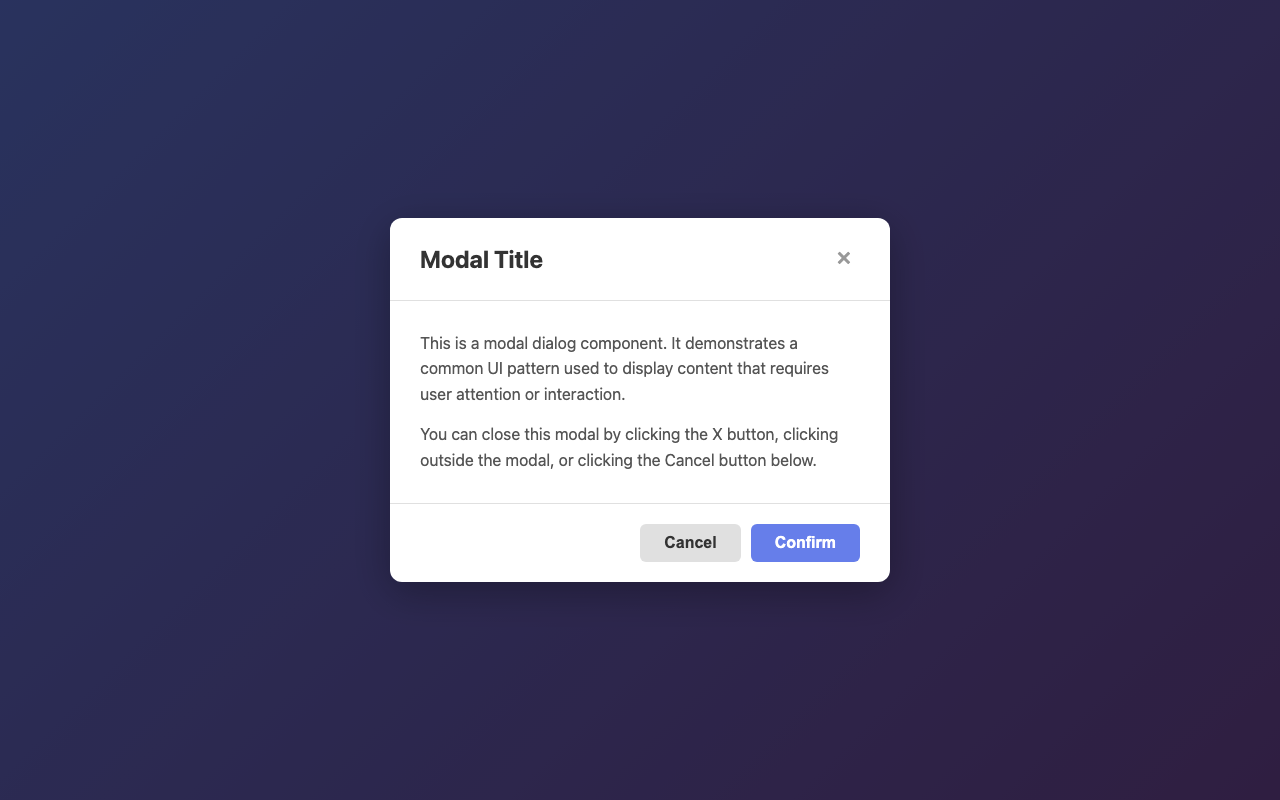 Screenshot sample 84 for modal-dialog / Claude Sonnet 4.5