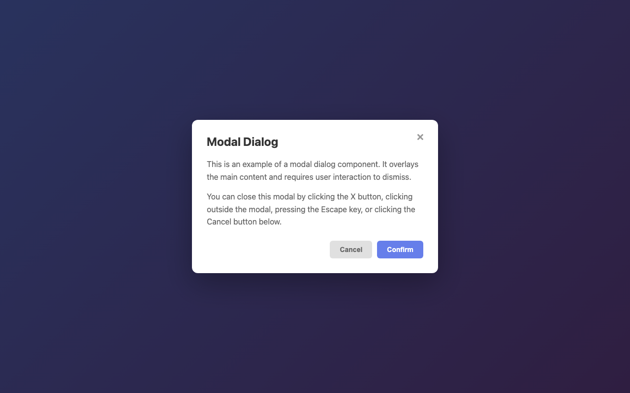 Screenshot sample 85 for modal-dialog / Claude Sonnet 4.5