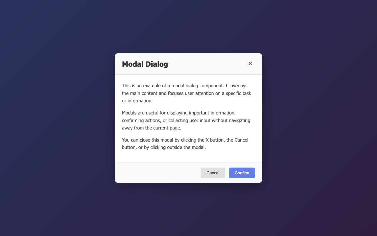 Screenshot sample 88 for modal-dialog / Claude Sonnet 4.5