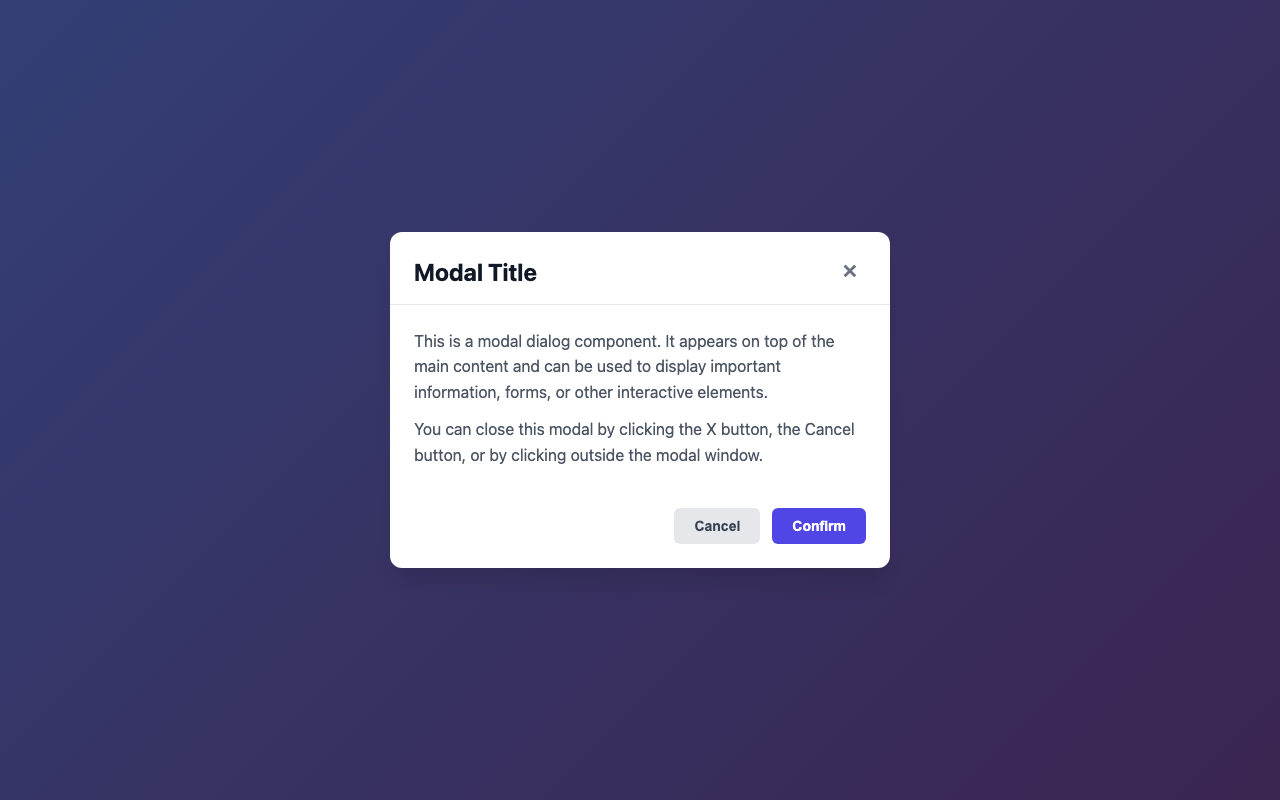 Screenshot sample 89 for modal-dialog / Claude Sonnet 4.5