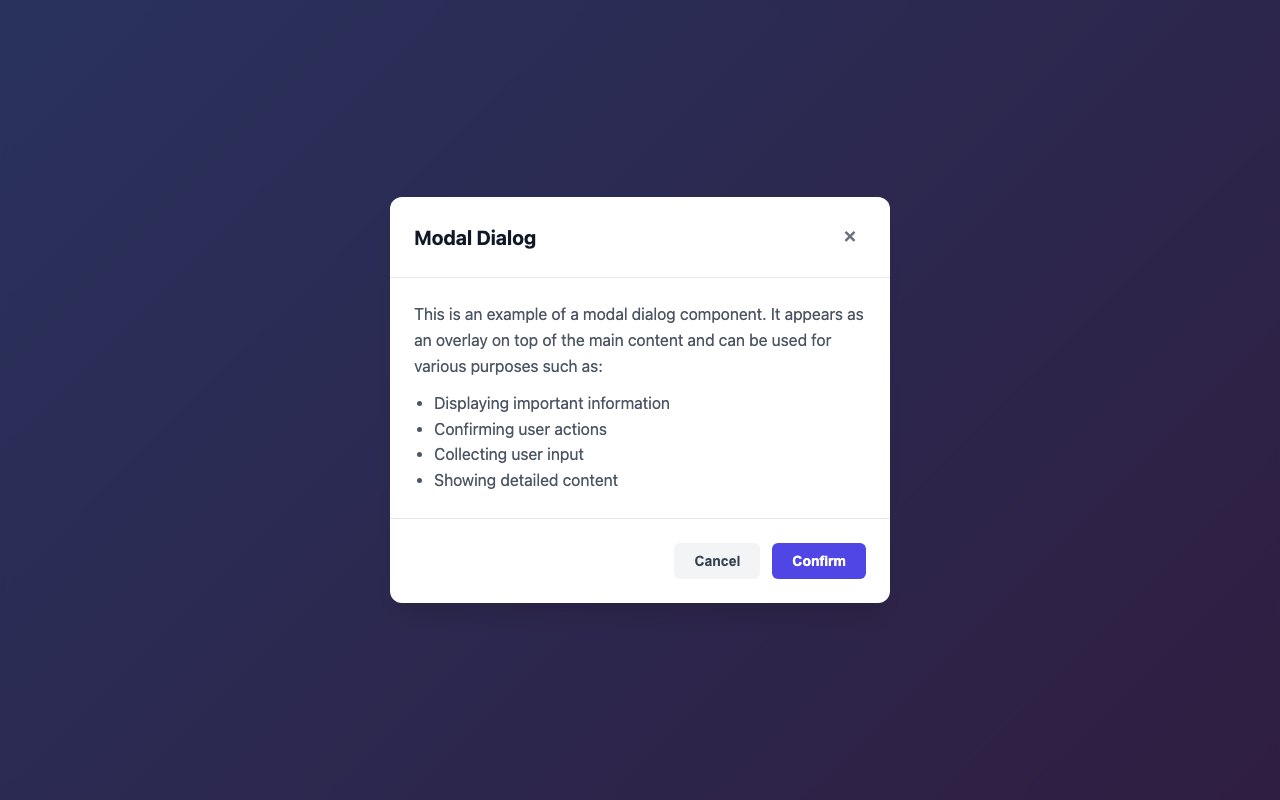 Screenshot sample 90 for modal-dialog / Claude Sonnet 4.5