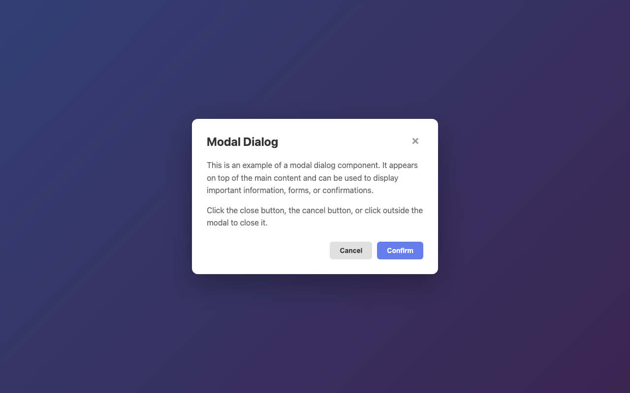 Screenshot sample 92 for modal-dialog / Claude Sonnet 4.5