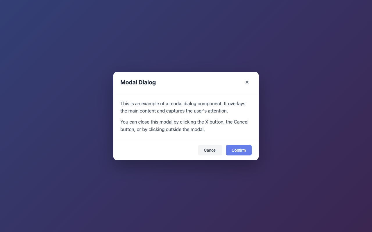 Screenshot sample 93 for modal-dialog / Claude Sonnet 4.5