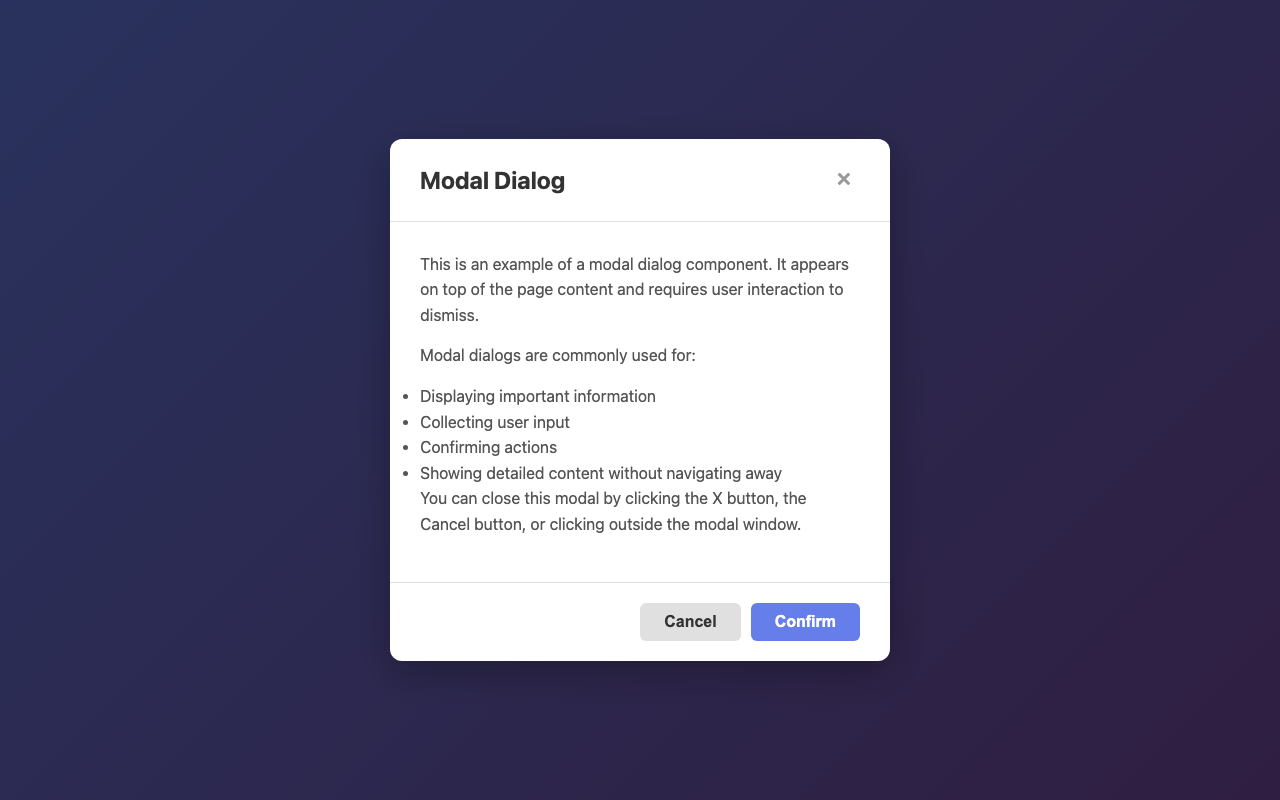 Screenshot sample 94 for modal-dialog / Claude Sonnet 4.5