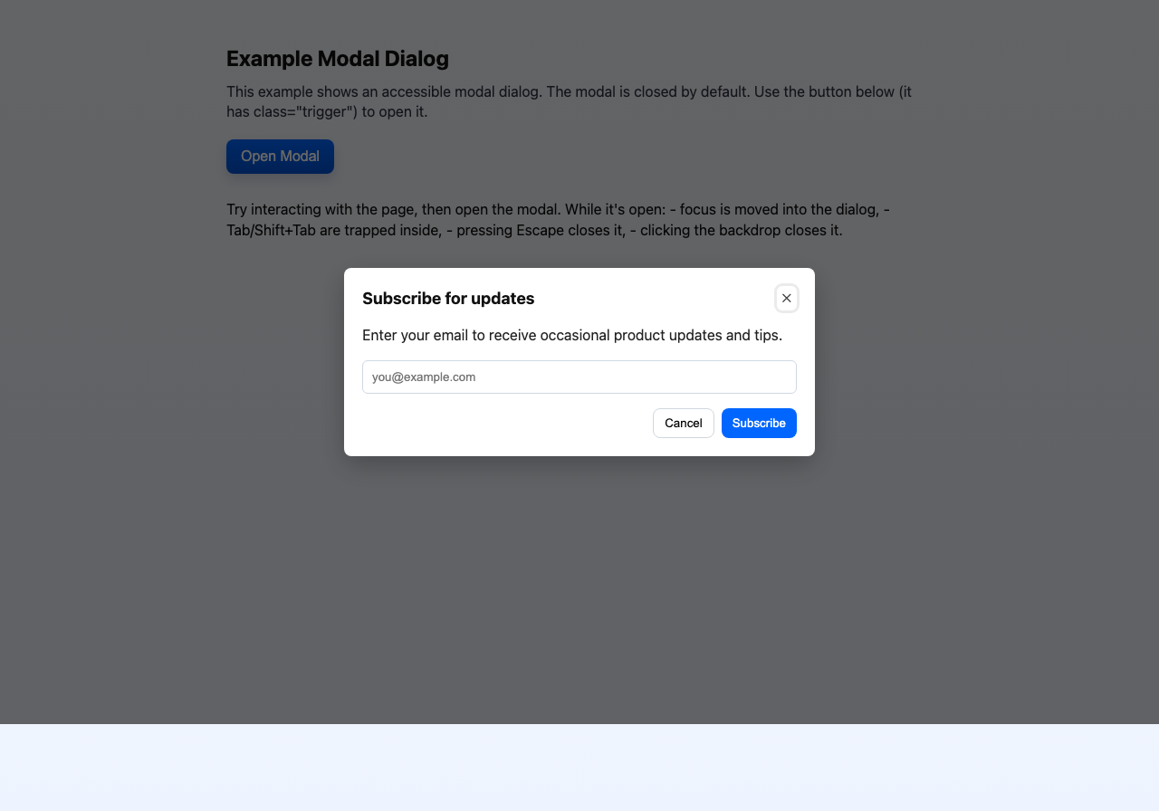 Screenshot sample 32 for modal-dialog / GPT-5 Mini