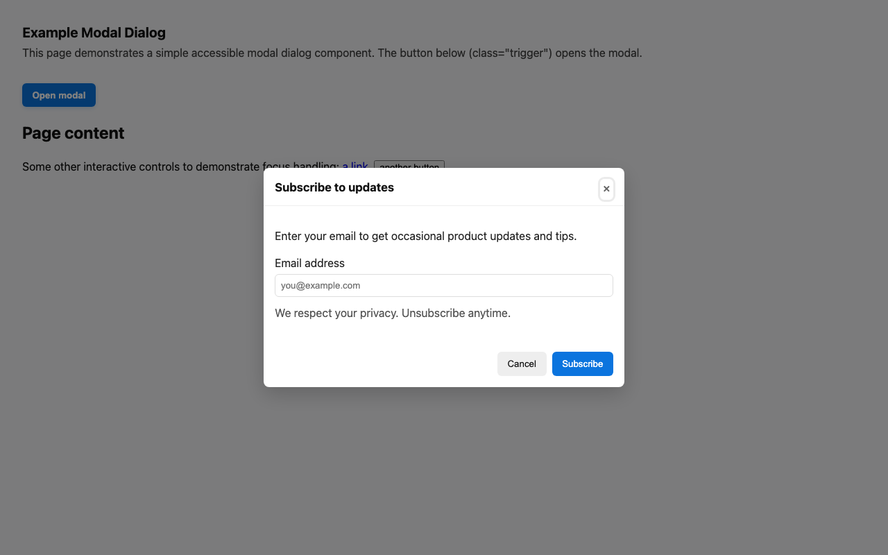 Screenshot sample 8 for modal-dialog / GPT-5 Mini