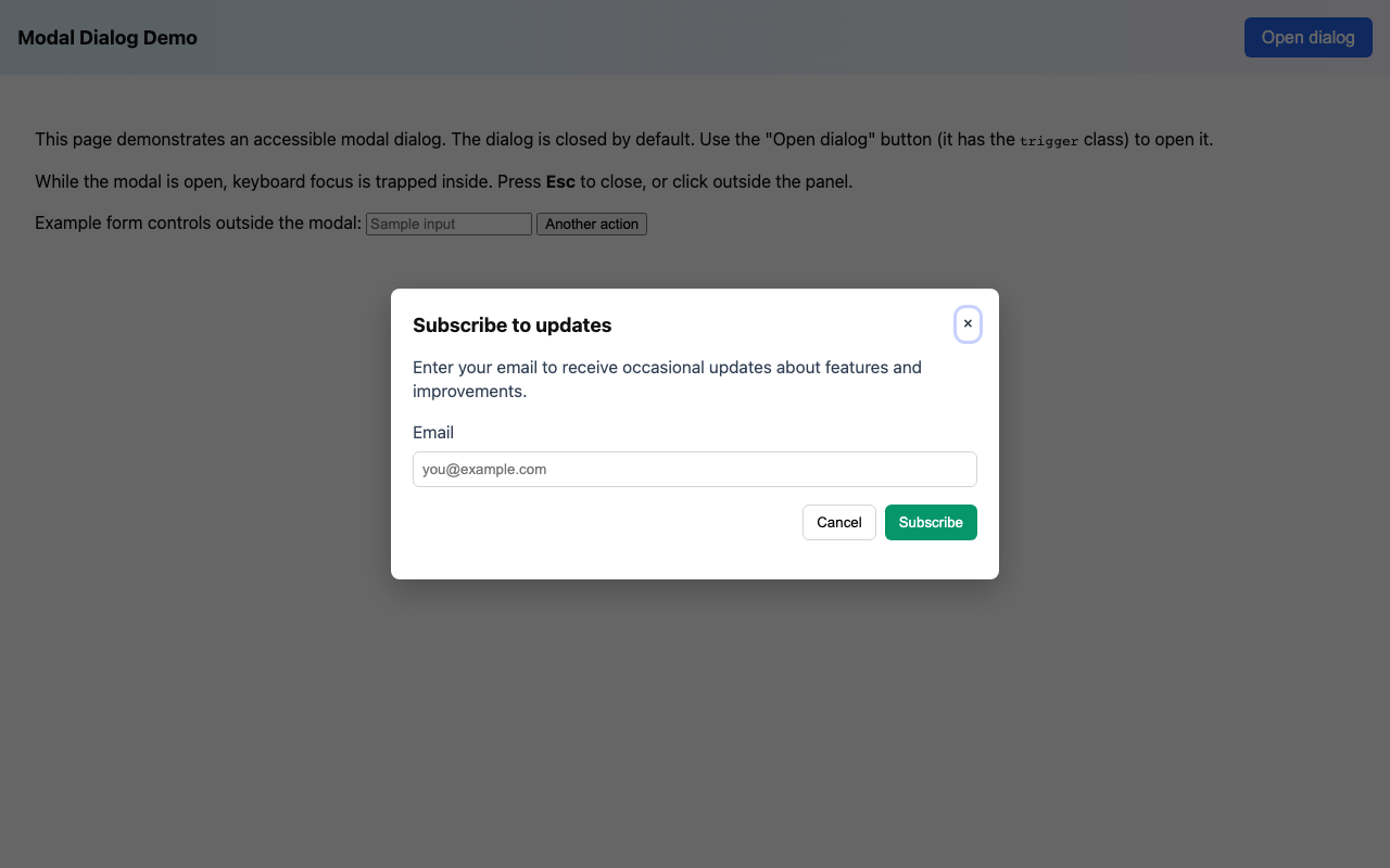Screenshot sample 90 for modal-dialog / GPT-5 Mini