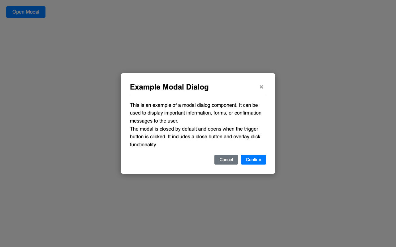 Screenshot sample 0 for modal-dialog / Grok 4 Fast Non-Reasoning