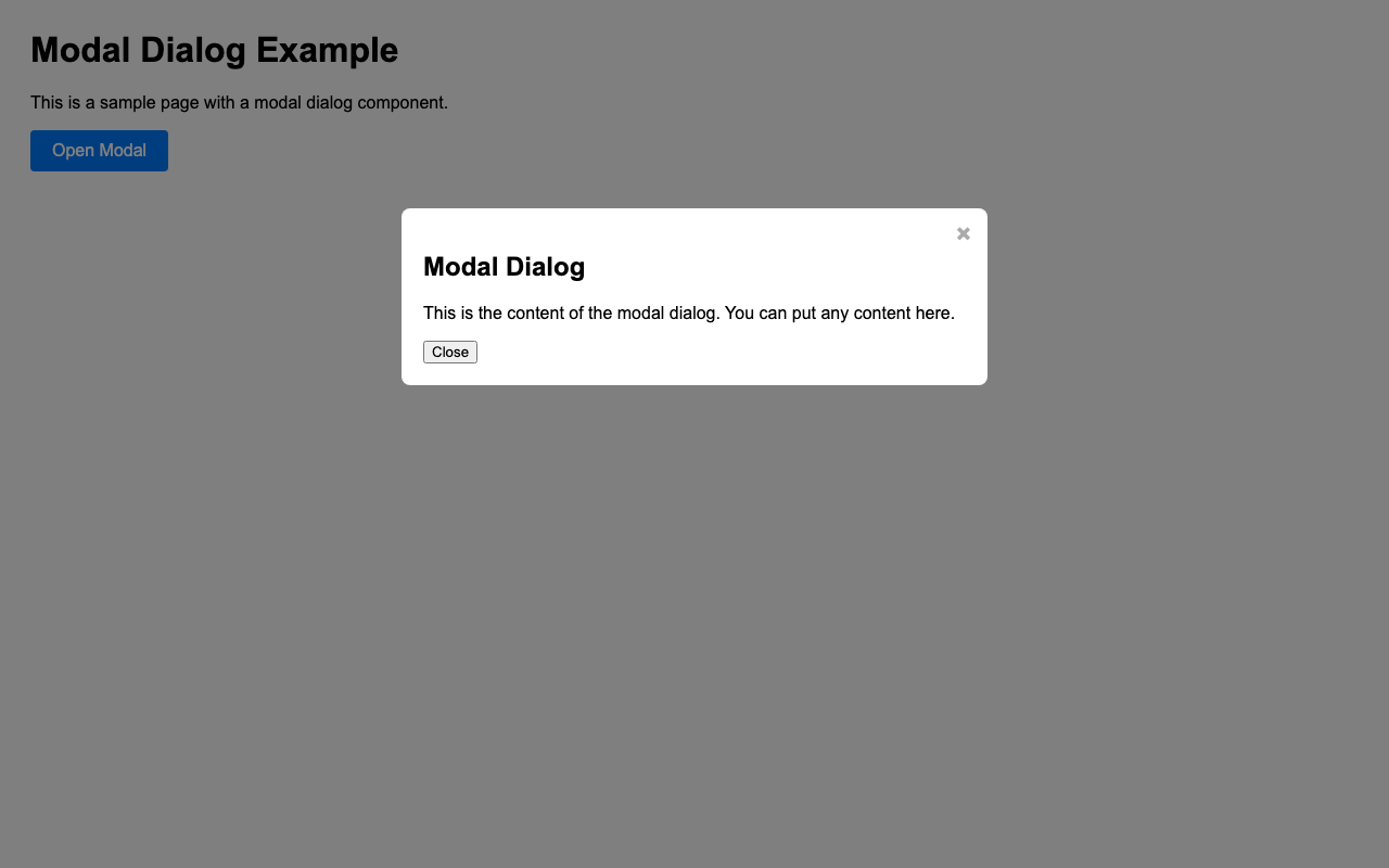 Screenshot sample 14 for modal-dialog / Grok 4 Fast Non-Reasoning