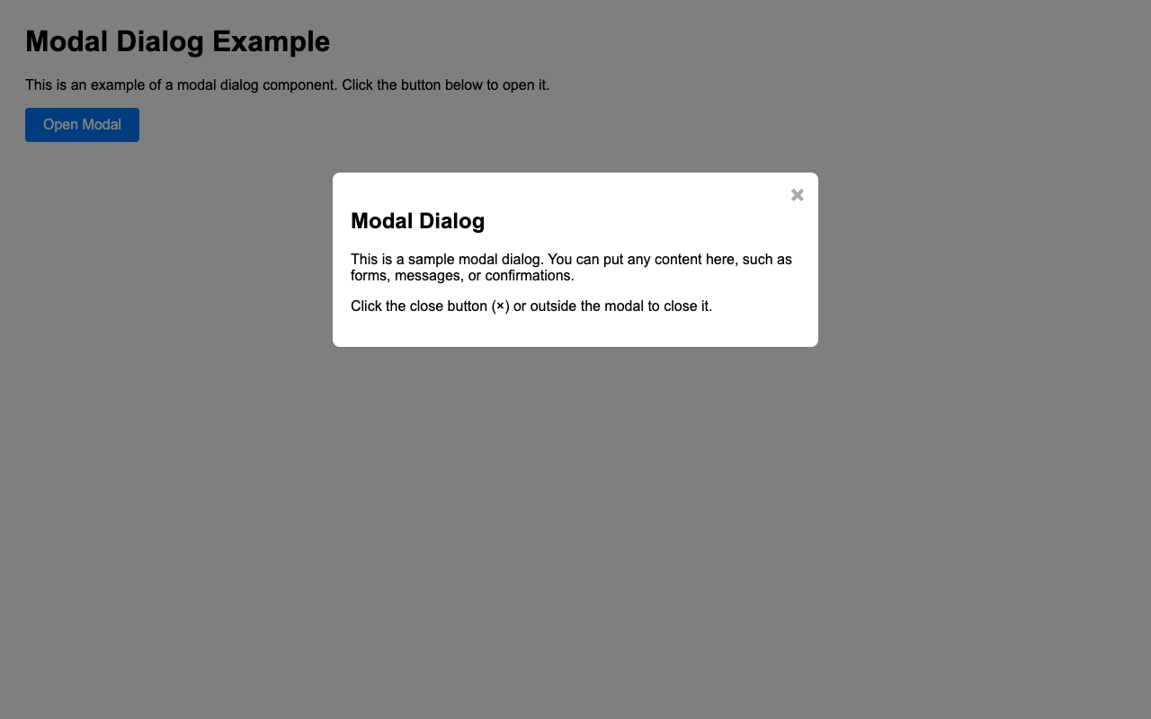 Screenshot sample 15 for modal-dialog / Grok 4 Fast Non-Reasoning