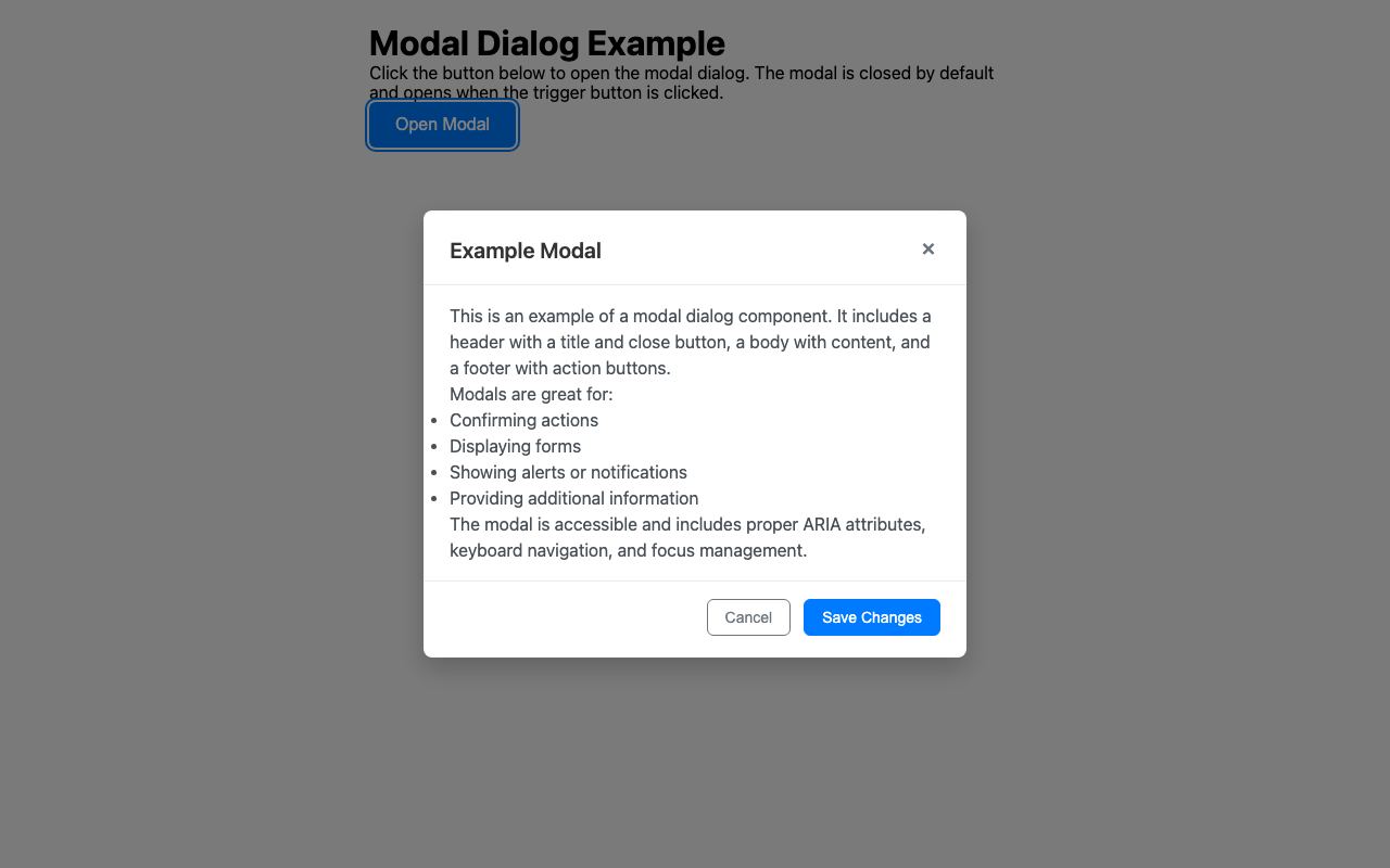 Screenshot sample 16 for modal-dialog / Grok 4 Fast Non-Reasoning