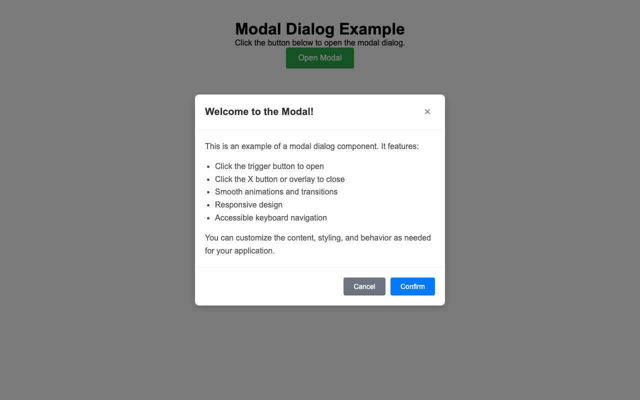 Screenshot sample 20 for modal-dialog / Grok 4 Fast Non-Reasoning