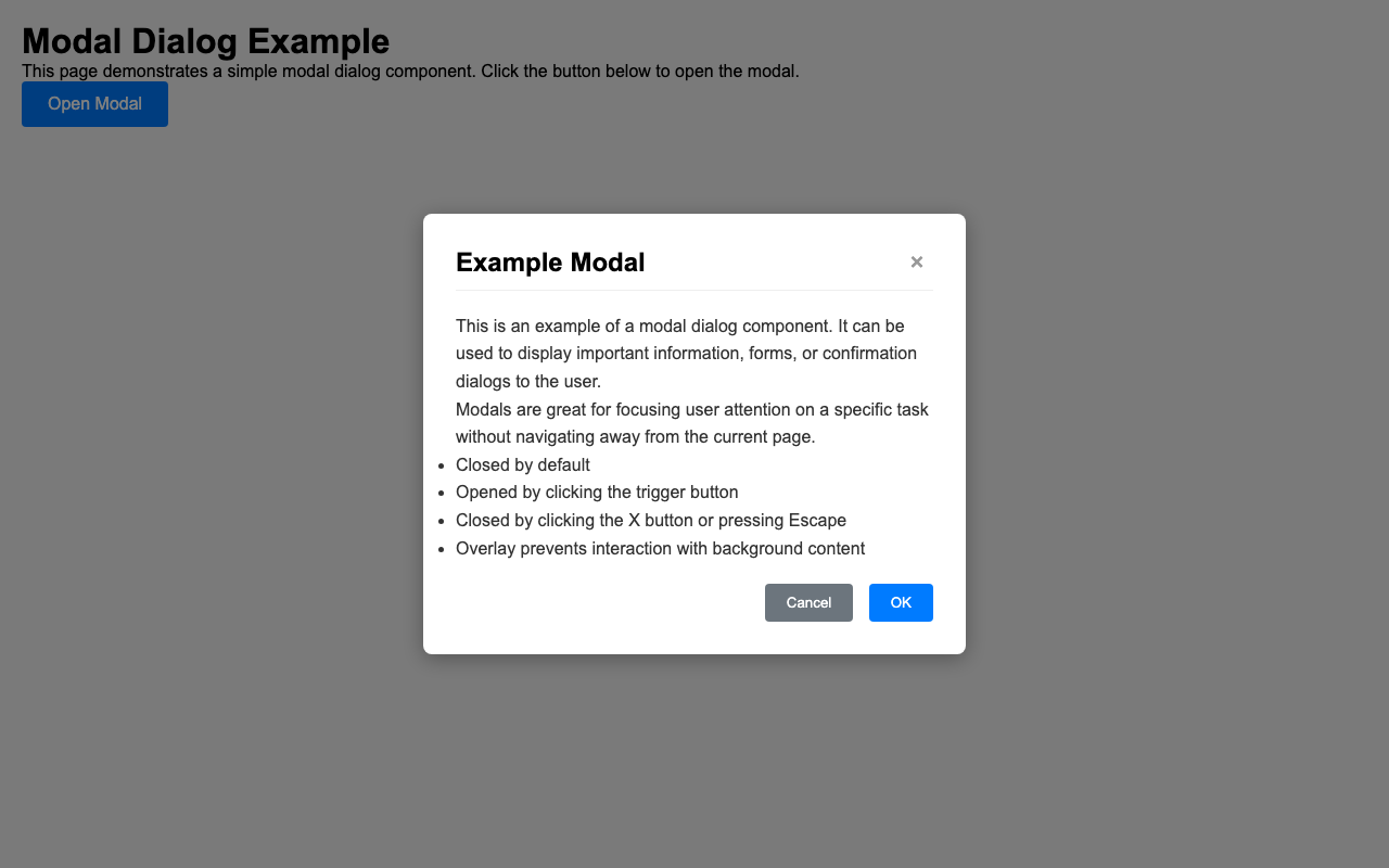 Screenshot sample 21 for modal-dialog / Grok 4 Fast Non-Reasoning