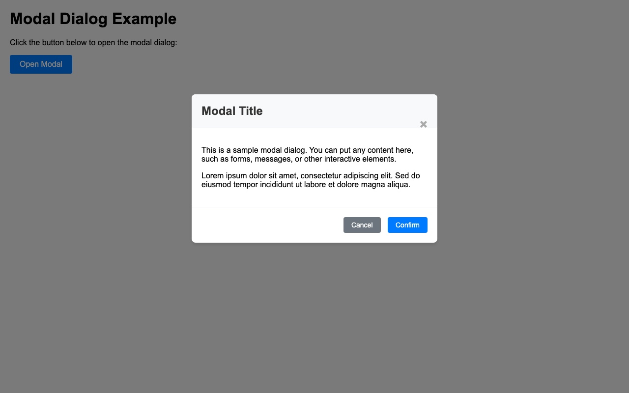 Screenshot sample 24 for modal-dialog / Grok 4 Fast Non-Reasoning