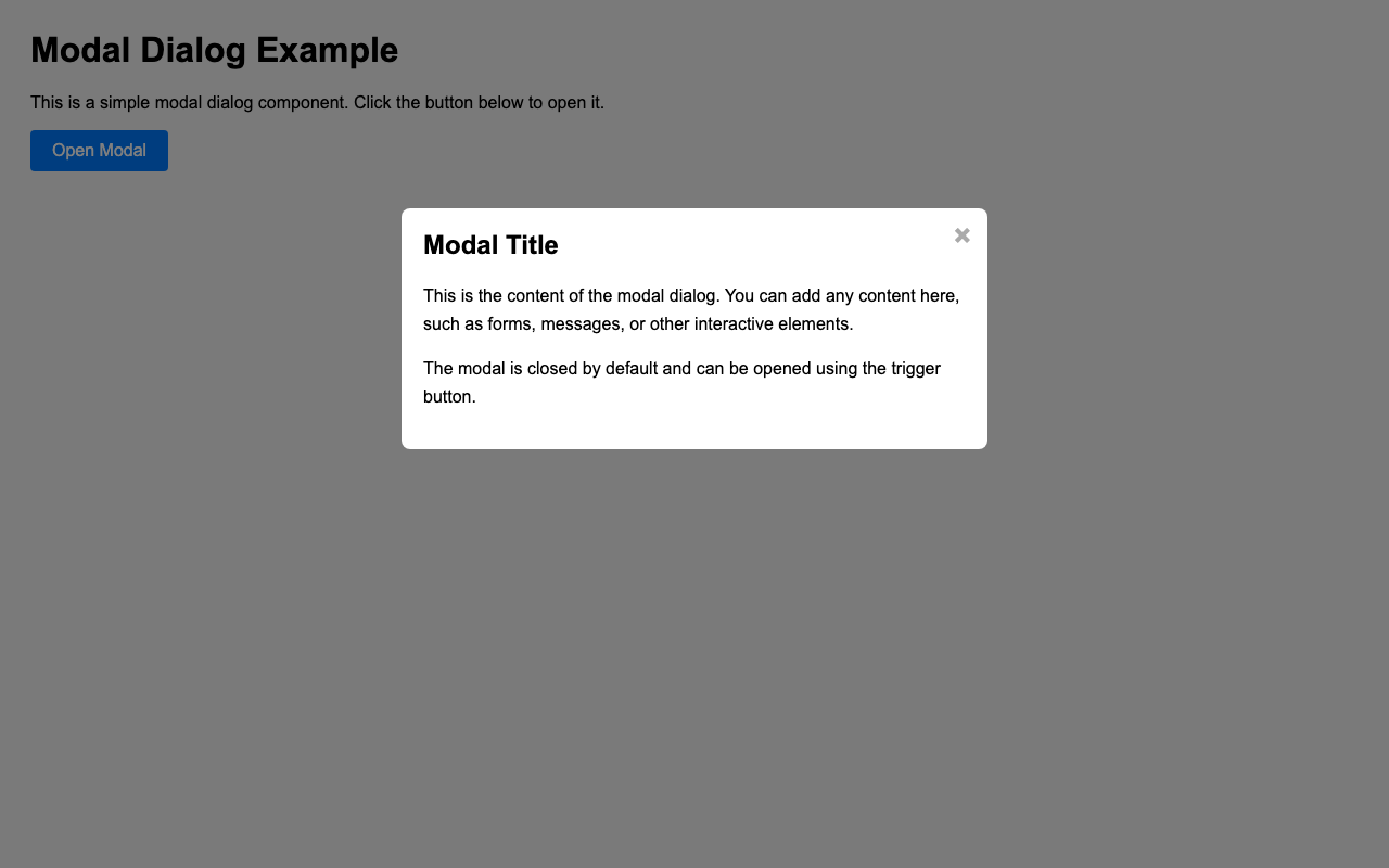 Screenshot sample 32 for modal-dialog / Grok 4 Fast Non-Reasoning