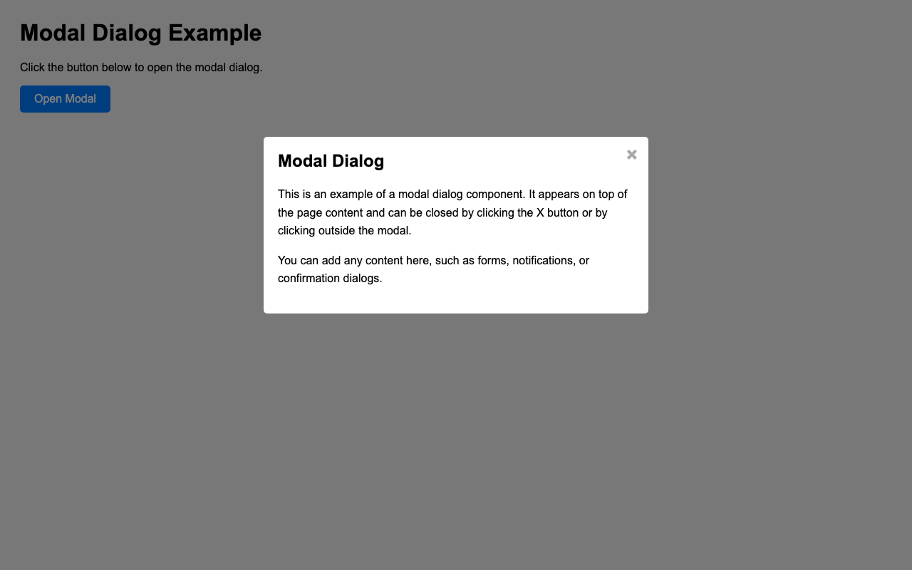 Screenshot sample 35 for modal-dialog / Grok 4 Fast Non-Reasoning