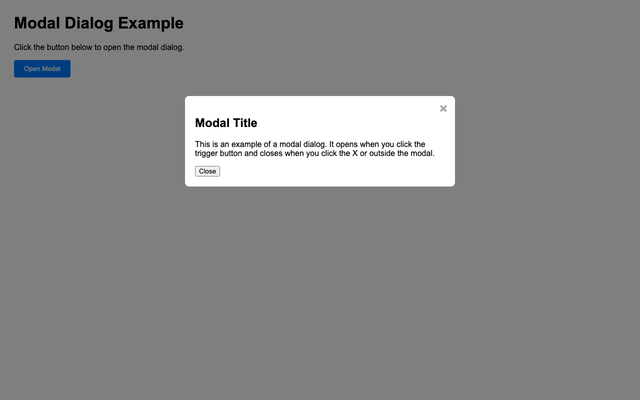 Screenshot sample 36 for modal-dialog / Grok 4 Fast Non-Reasoning