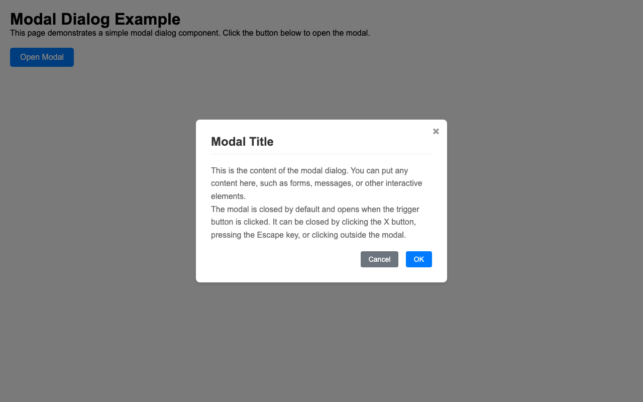 Screenshot sample 4 for modal-dialog / Grok 4 Fast Non-Reasoning