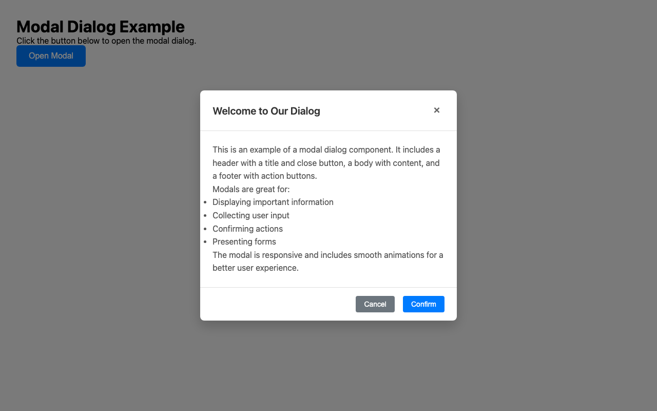 Screenshot sample 49 for modal-dialog / Grok 4 Fast Non-Reasoning