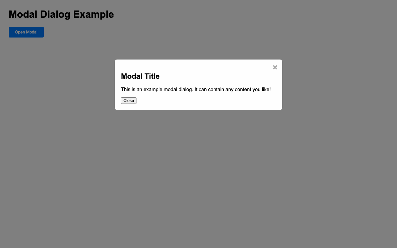 Screenshot sample 64 for modal-dialog / Grok 4 Fast Non-Reasoning