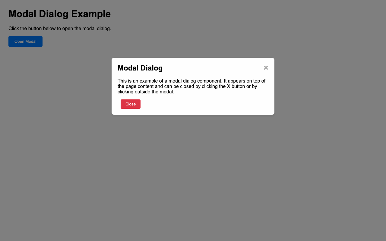 Screenshot sample 70 for modal-dialog / Grok 4 Fast Non-Reasoning