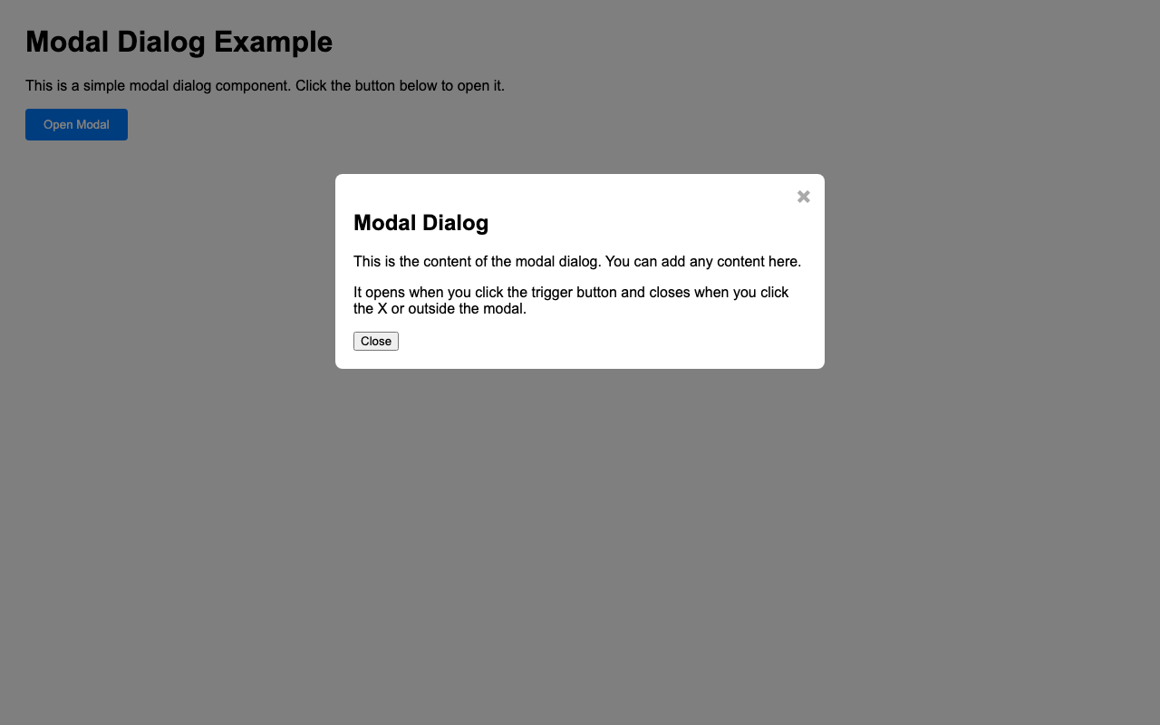 Screenshot sample 76 for modal-dialog / Grok 4 Fast Non-Reasoning