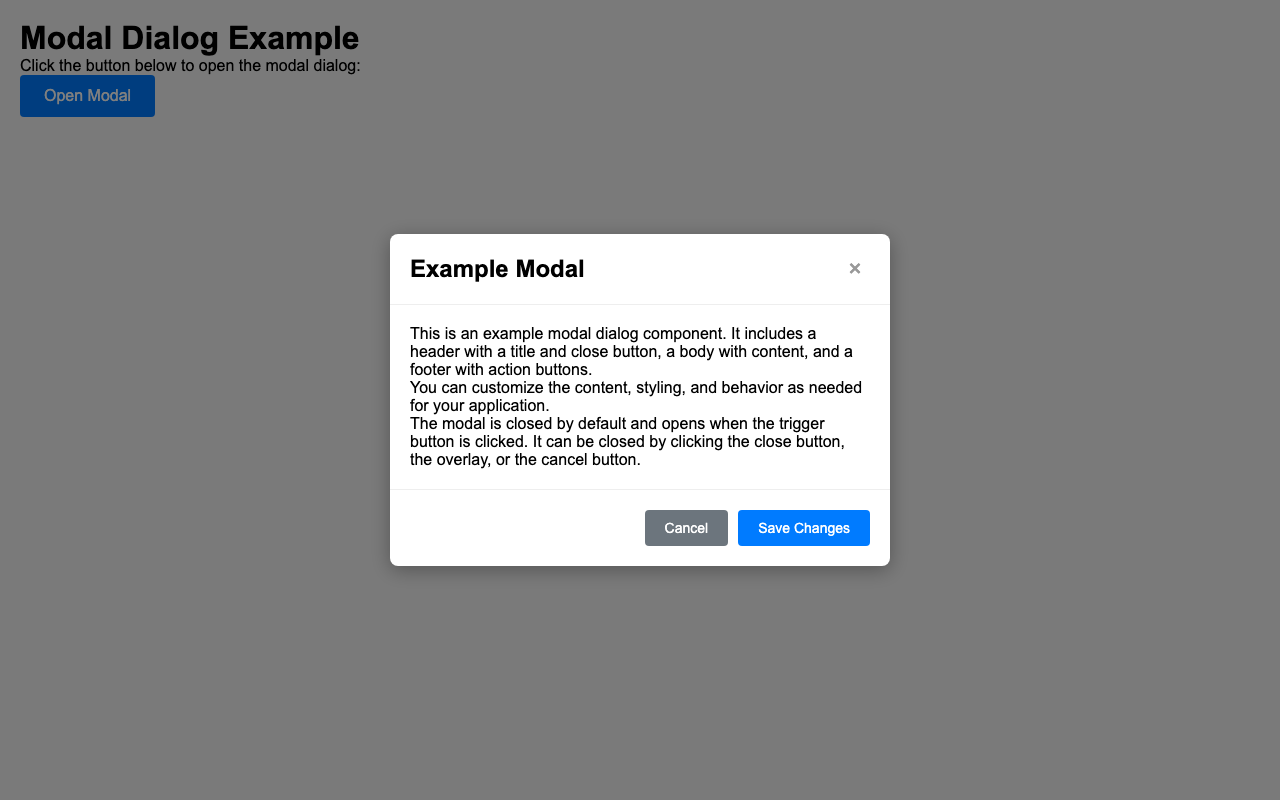 Screenshot sample 8 for modal-dialog / Grok 4 Fast Non-Reasoning