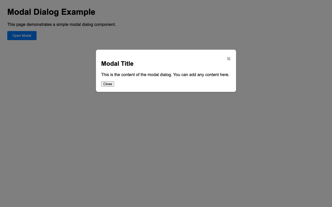 Screenshot sample 83 for modal-dialog / Grok 4 Fast Non-Reasoning