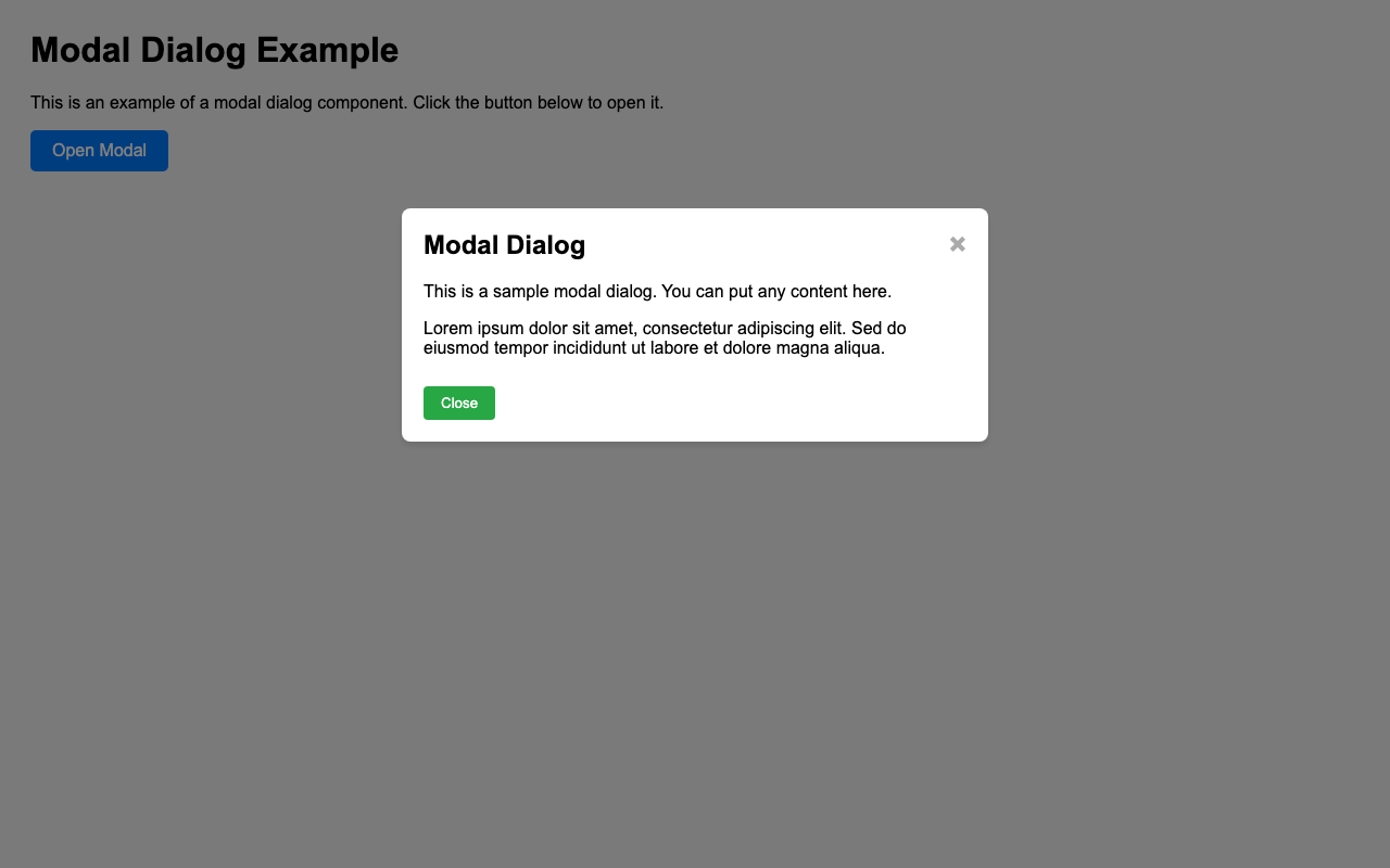 Screenshot sample 88 for modal-dialog / Grok 4 Fast Non-Reasoning