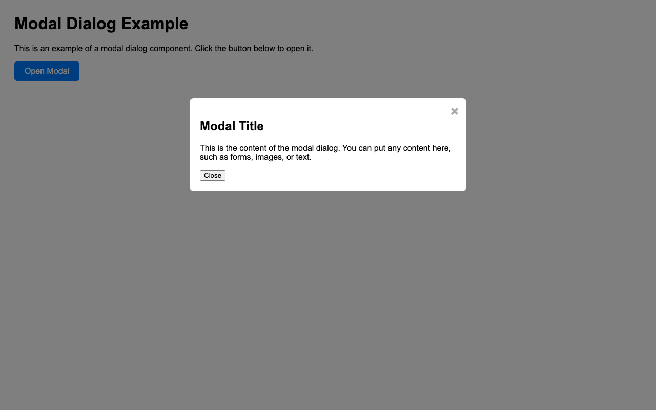 Screenshot sample 93 for modal-dialog / Grok 4 Fast Non-Reasoning