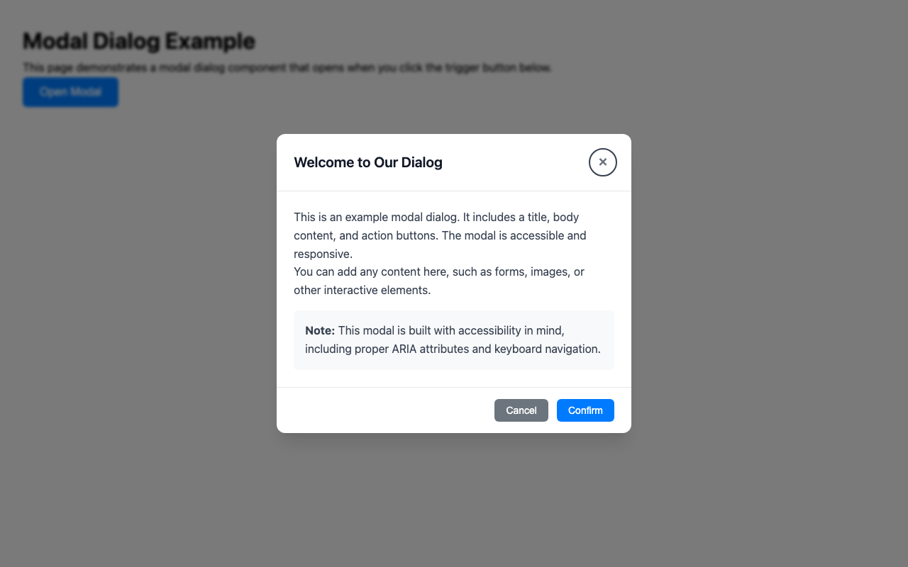 Screenshot sample 98 for modal-dialog / Grok 4 Fast Non-Reasoning
