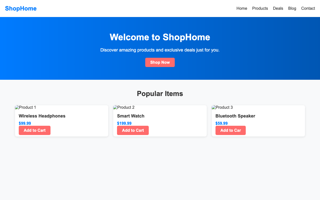 Screenshot sample 0 for shopping-home-page / DeepSeek V3.1