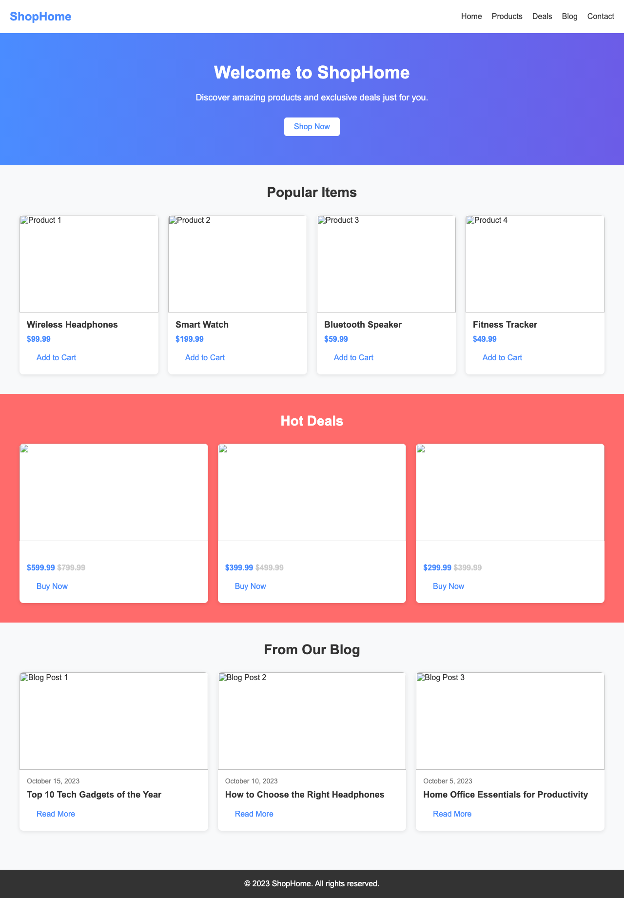 Screenshot sample 18 for shopping-home-page / DeepSeek V3.1