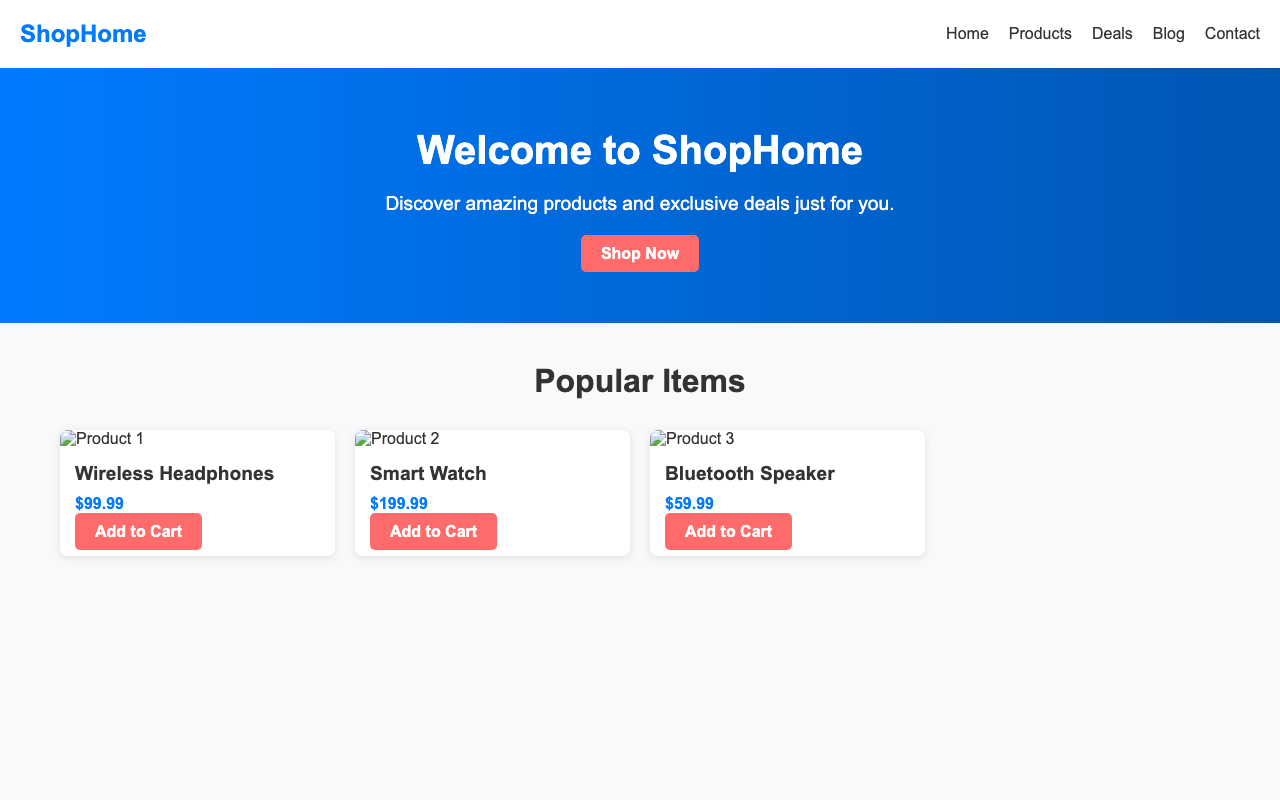 Screenshot sample 31 for shopping-home-page / DeepSeek V3.1