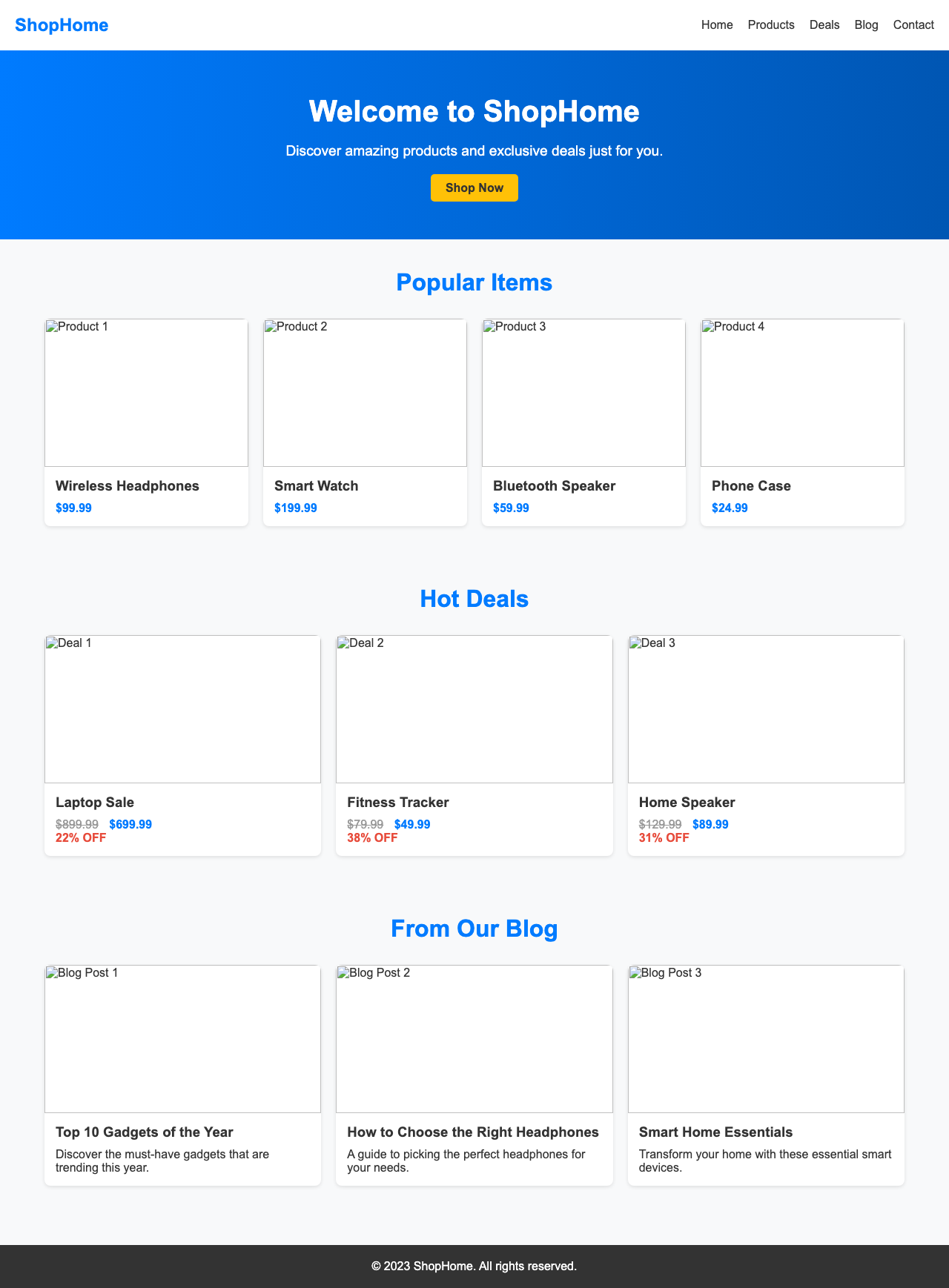 Screenshot sample 33 for shopping-home-page / DeepSeek V3.1