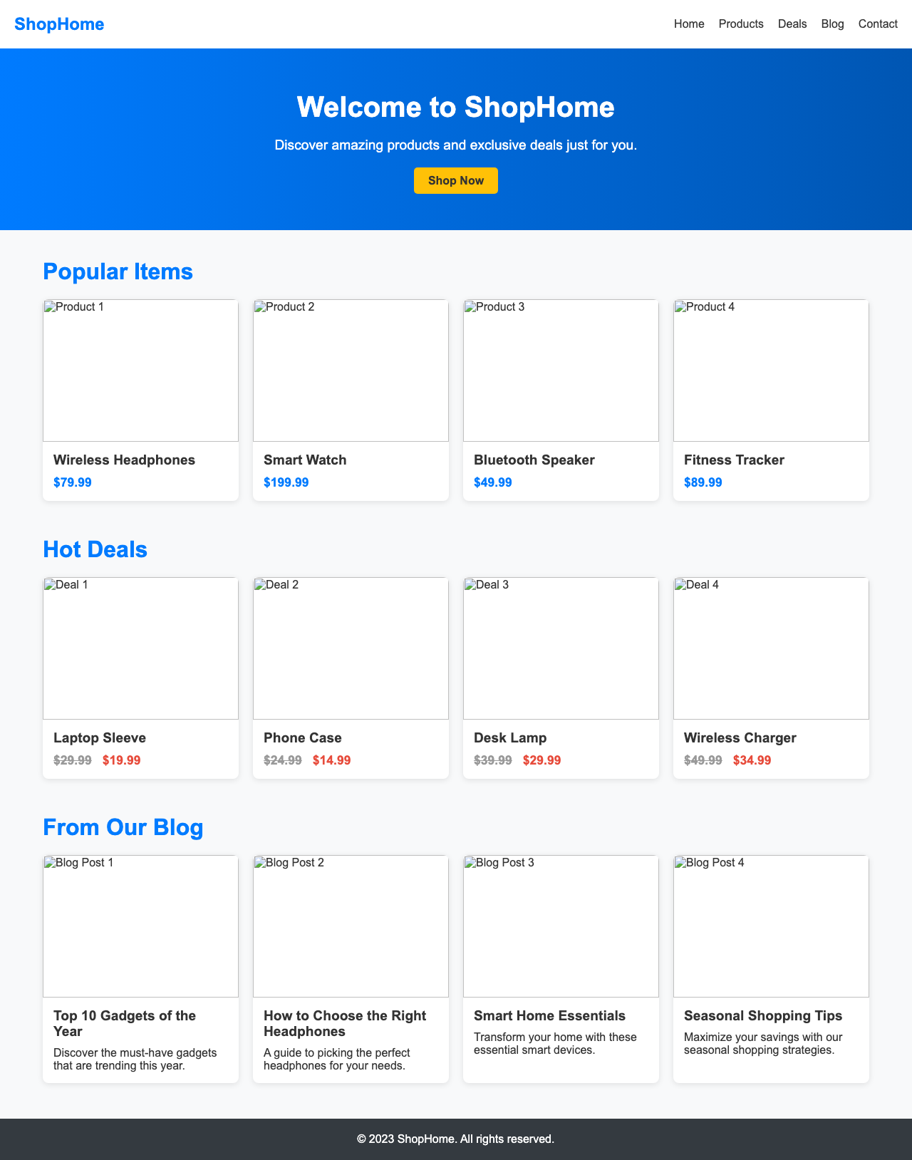 Screenshot sample 34 for shopping-home-page / DeepSeek V3.1