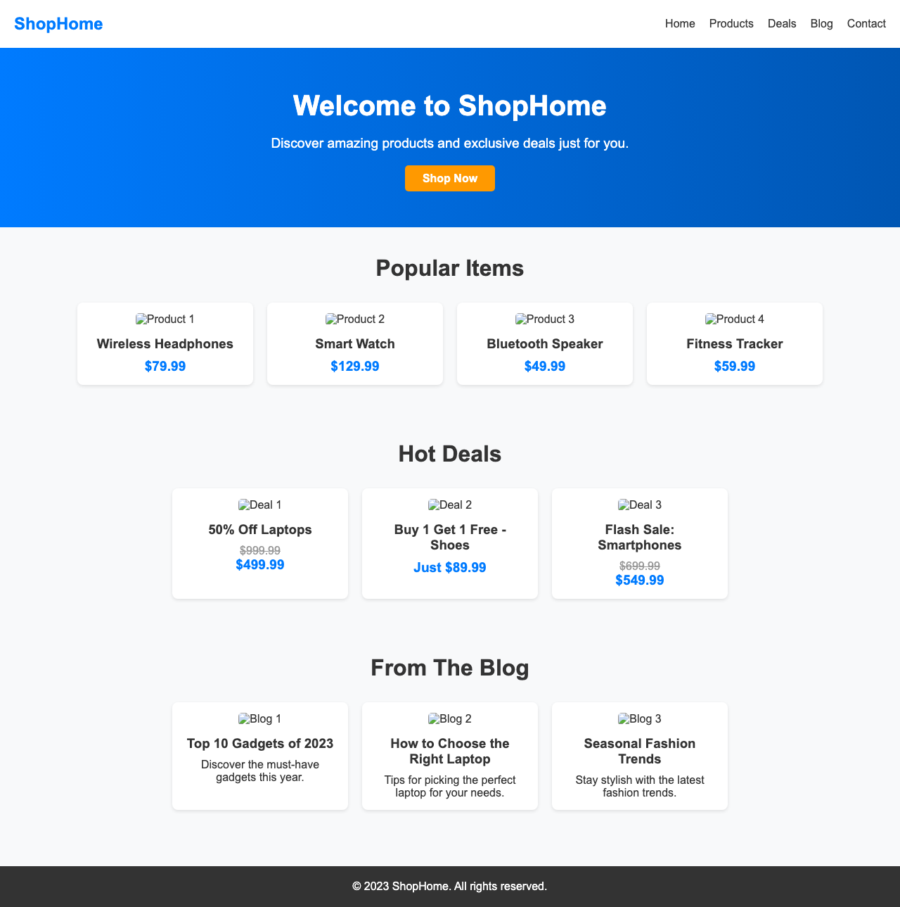 Screenshot sample 35 for shopping-home-page / DeepSeek V3.1