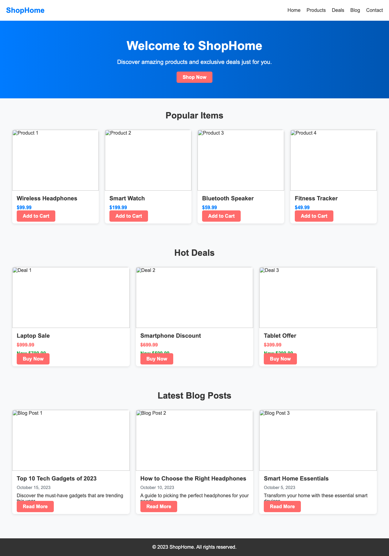 Screenshot sample 44 for shopping-home-page / DeepSeek V3.1